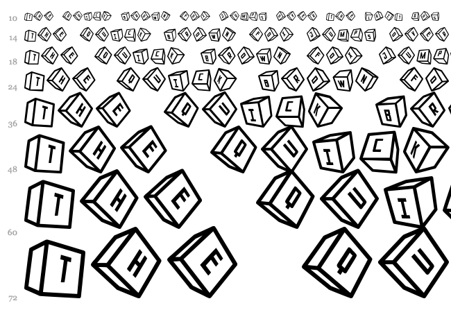 Cubox-3D ST font waterfall